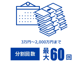 3万円?2000万円まで 分割回数 最大60回